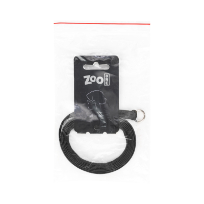 Поводок-удавка ZooOne с кольцом (вощёная лента) 8мм*150см (ЧЁРНАЯ)