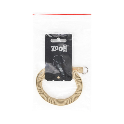 Поводок-удавка ZooOne с кольцом (вощёная лента) 8мм*150см (СЛОНОВАЯ КОСТЬ)