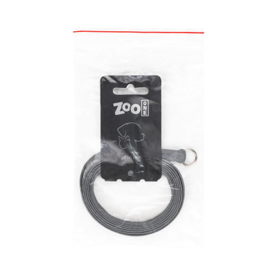 Поводок-удавка ZooOne с кольцом (вощёная лента) 8мм*150см (СЕРАЯ)