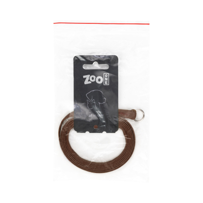 Поводок-удавка ZooOne с кольцом (вощёная лента) 8мм*150см (КОРИЧНЕВАЯ)