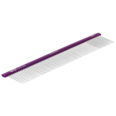 Расческа алюм. 25 см с овальной фиолетовой ручкой, зуб 3,4 см, 20/80