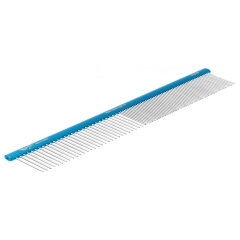 Расческа алюм. 30 см с овальной синей ручкой, зуб 3,4 см, 50/50