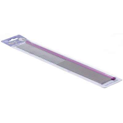 Расческа алюм. 30 см с овальной фиолетовой ручкой, зуб 3,4 см, 50/50