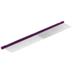 Расческа алюм. 30 см с круглой фиолетовой ручкой, зуб 3,5 см, 50/50