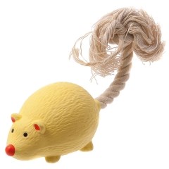 Игрушка латекс "Мышь с канатным хвостом" 9 см