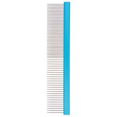 Расчёска DeLIGHT DeLIGHT алюм. 19,5 см с плоской синей ручкой, зуб 2,8 см, 50/50  316650-6 /12/