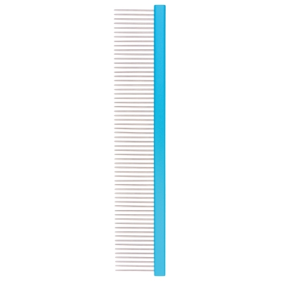 Расчёска DeLIGHT алюм. 25 см с плоской синей ручкой, зуб 3,6 см  36125 /12/