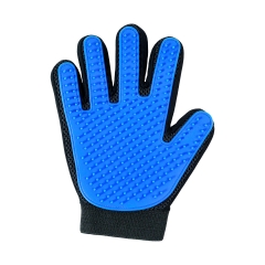 Перчатка/щетка массажная для вычесывания шерсти животных ZooOne, синяя 23х17см, (СИНЯЯ)
