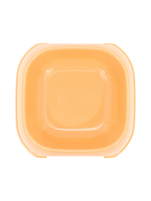 Миска для животных  квадратная XS, пластиковая, 13*12*3,5 см, 0,2 л (БЕЖЕВАЯ)