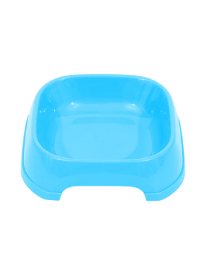 Миска для животных  квадратная XS, пластиковая, 13*12*3,5 см, 0,2 л (ГОЛУБАЯ)
