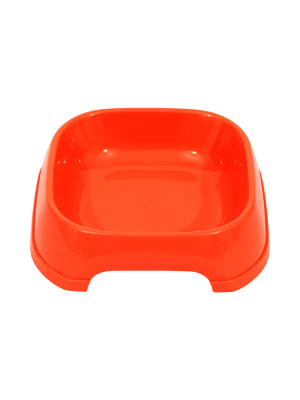 Миска для животных  квадратная XS, пластиковая, 13*12*3,5 см, 0,2 л (КРАСНАЯ)