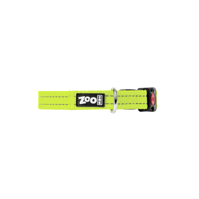 Ошейник нейлон, светоотражающий ZooOne, 20 мм*30-42 см (ЛАЙМ)