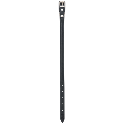 Ошейник из натуральной кожи(КРУГЛЫЙ) для собак ZooOne, 20мм*32-40см, пряжка ролик НИКЕЛЬ (ЧЁРНЫЙ)