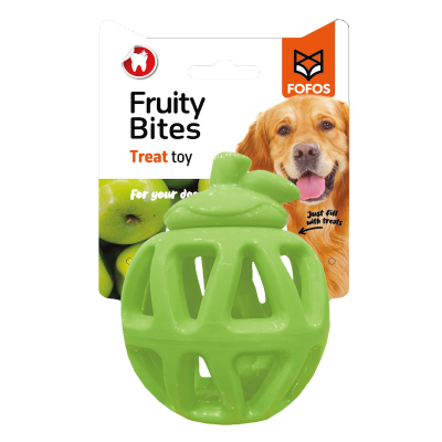 Диспенсер для корма, жевательный, для собак TPR "Яблоко" 11 см  FOFOS Fruity-Bites