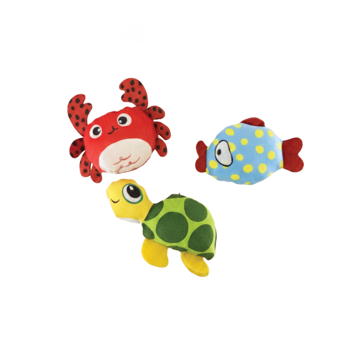 Игрушка для собак мягкая "Морские обитатели" 3 шт на карте  FOFOS Summer Plush
