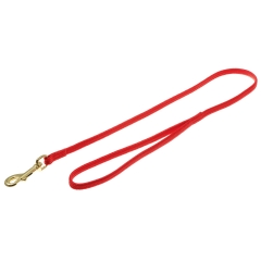 Поводок с золот. карабином (лента-чулок) 7 мм*75 см (КРАСНЫЙ)