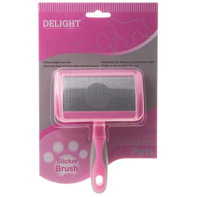 Пуходерка DeLIGHT ROSE пластик мягкий корд средняя  36821МR /6/