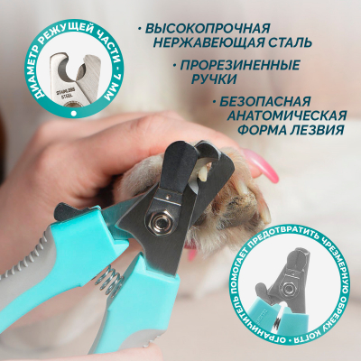 Когтерез-секатор DeLIGHT AQUA большой со стопором  40112LA /12/