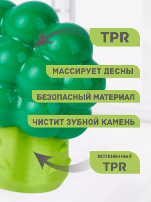 Игрушка для собак жевательная TPR  "Смеющаяся Брокколи" FOFOS Giggling Vegi-Bites