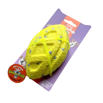 Игрушка для собак ETPU мяч "Рэгби" желтый FOFOS MightySoft