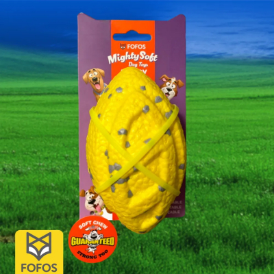 Игрушка для собак ETPU мяч "Рэгби" желтый FOFOS MightySoft